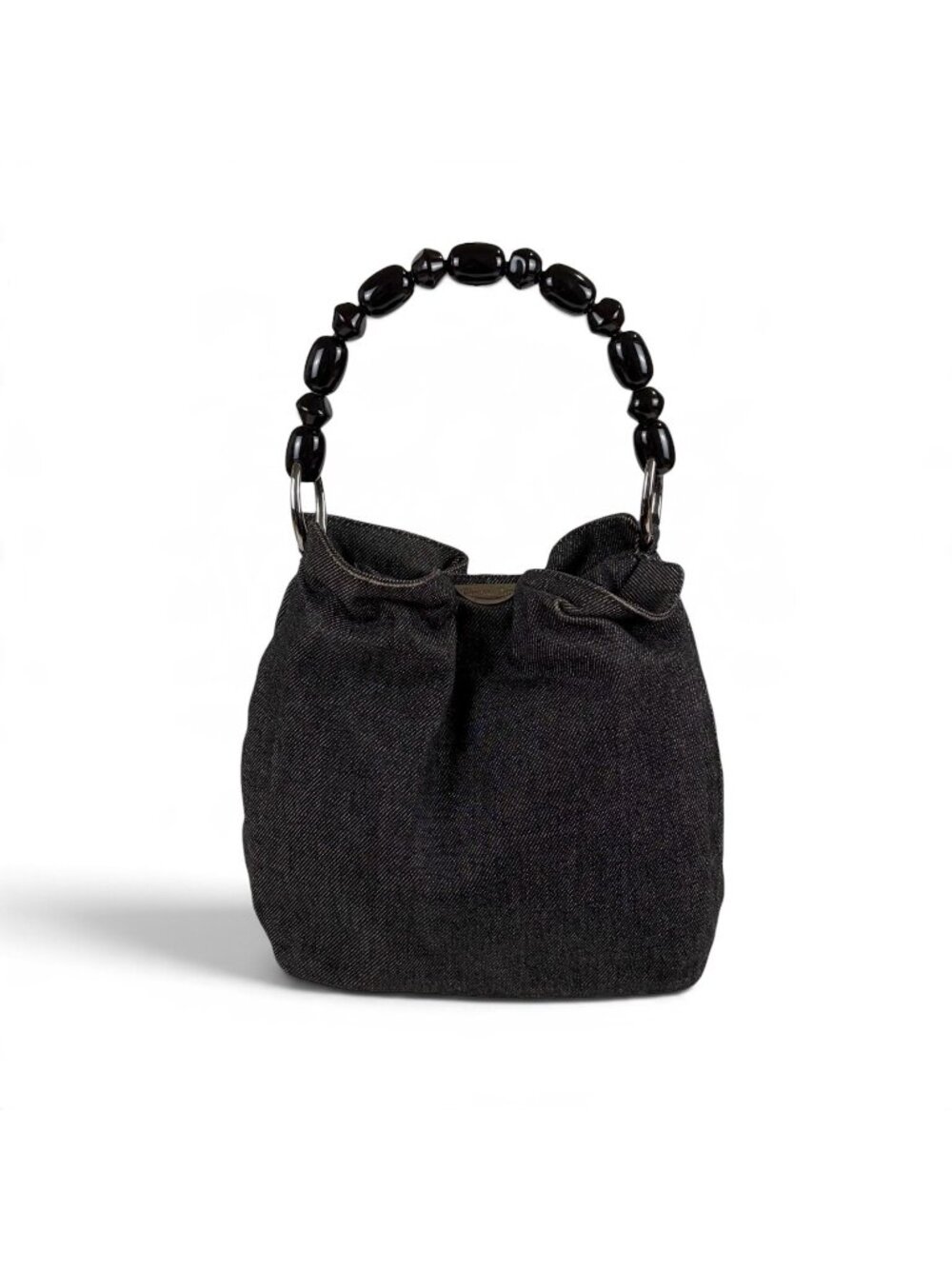 Dior Maris Pearl Top Handle Bag Handbag Denim Canvas